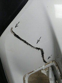 AA045827; Бампер передний; под паркт.; под омыват. (KD45-50031) для Mazda CX-5/БУ; Оригинал; Р1, Мелкий дефект; 