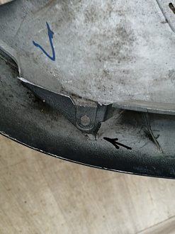 AA042239; Бампер задний, под хром молдинг; под паркт. (13368066) для Opel Astra J рест. HB 5D (2012 - 2015)/БУ; Оригинал; Р1, Мелкий дефект; 