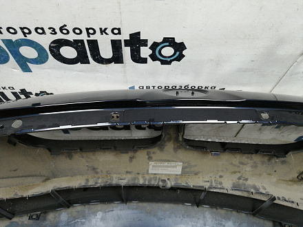 AA004123; Бампер передний, 4 отв. под датчики; под паркт.; под омыват. (51117200712) для BMW 5 серия F10 F11/БУ; Оригинал; Р0, Хорошее; (416) Темно-синий перламутр