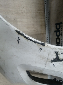 AA046026; Бампер передний; без паркт.; без омыват. (9674576177) для Peugeot 308 I рест. (2011-2015)/БУ; Оригинал; Р2, Удовлетворительное; 