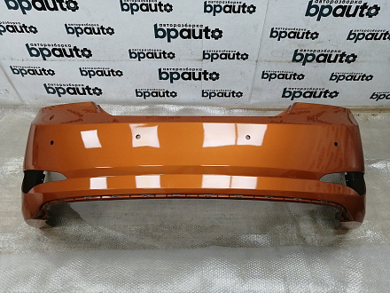 AA014509; Бампер задний; под паркт. (86611-4L500) для Hyundai Solaris I рест. Sedan (2014- 2016)/БУ; Оригинал; Р0, Хорошее; Оранжевый (R9A)