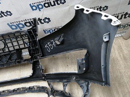 AA045519; Бампер передний; под паркт.; под омыват. (4L0 807 437 H) для Audi Q7 I рест. (2010-2015)/БУ; Оригинал; Р1, Мелкий дефект; 