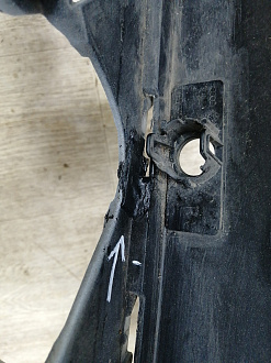 AA045516; Бампер передний; под паркт.; под омыват. (4L0 807 437 H) для Audi Q7 I рест. (2010-2015)/БУ; Оригинал; Р2, Удовлетворительное; 