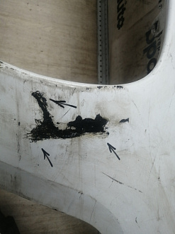 AA046026; Бампер передний; без паркт.; без омыват. (9674576177) для Peugeot 308 I рест. (2011-2015)/БУ; Оригинал; Р2, Удовлетворительное; 