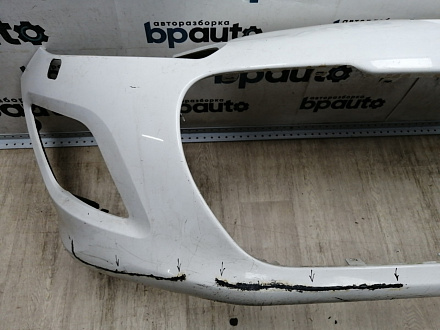 AA044433; Бампер передний; без паркт.; под омыват. (9674576177) для Peugeot 308 I рест. (2011-2015)/БУ; Оригинал; Р2, Удовлетворительное; 