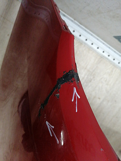 AA045701; Бампер передний; без паркт.; под омыват. (1T0 807 221 M) для Volkswagen Touran II (2010-2015)/БУ; Оригинал; Р2, Удовлетворительное; 