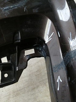 AA045535; Бампер передний; под паркт.; под омыват. (4L0 807 437 H) для Audi Q7 I рест. (2010-2015)/БУ; Оригинал; Р2, Удовлетворительное; 