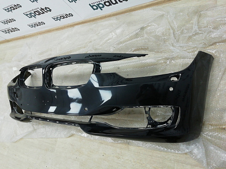 AA004071; Бампер передний, V-2.0, под накладку; под паркт.; под омыват. (51117279693) для BMW 3 серия F30 F31/БУ; Оригинал; Р0, Хорошее; (475) Черный перламутр {Black Sapfir}