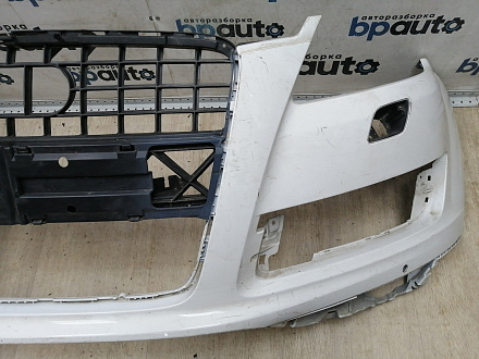 AA045519; Бампер передний; под паркт.; под омыват. (4L0 807 437 H) для Audi Q7 I рест. (2010-2015)/БУ; Оригинал; Р1, Мелкий дефект; 