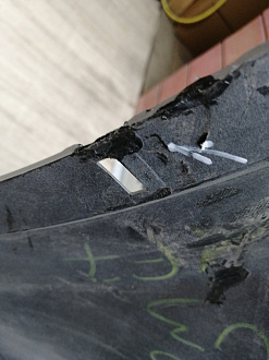 AA044917; Бампер передний; без паркт.; под омыват. (52119-0R180) для Toyota Rav4 40 рест. (2015 — 2019)/БУ; Оригинал; Р1, Мелкий дефект; 