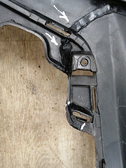 AA038511; Бампер передний, S-line; под паркт.; под омыват. (4M0807437) для Audi Q7 II (2015-2020)/БУ; Оригинал; Р1, Мелкий дефект; 