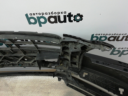 AA003948; Бампер передний; под паркт.; под омыват. (4L0 807 437) для Audi Q7 I (2005-2010)/БУ; Оригинал; Р0, Хорошее; (LZ9Y) Чёрный с перл.