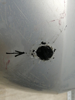 AA046227; Бампер задний; без паркт. (1T0807417K) для Volkswagen Touran II (2010-2015)/БУ; Оригинал; Р2, Удовлетворительное; 