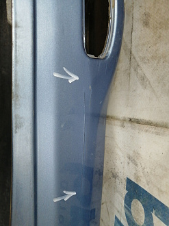 AA046071; Бампер задний, узкий молдинг; под паркт. (85022-BC640) для Nissan Micra III (K12) рест. (2007-2010)/БУ; Оригинал; Р1, Мелкий дефект; 