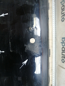 AA045951; Бампер передний; под паркт.; под омыват. (52119-0E220) для Toyota Highlander III (2014 — 2016)/БУ; Оригинал; Р1, Мелкий дефект; 