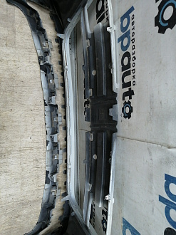 AA045516; Бампер передний; под паркт.; под омыват. (4L0 807 437 H) для Audi Q7 I рест. (2010-2015)/БУ; Оригинал; Р2, Удовлетворительное; 