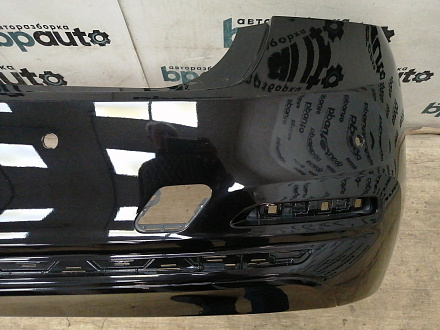 AA037347; Бампер задний, под накладку; под паркт. (51127384473) для BMW 3 серия VI Sedan (F30) рест. (2015-2019)/БУ; Оригинал; Р1, Мелкий дефект; (475) Черный перламутр {Black Sapfir}