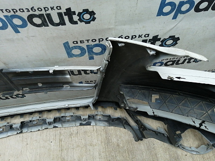 AA045516; Бампер передний; под паркт.; под омыват. (4L0 807 437 H) для Audi Q7 I рест. (2010-2015)/БУ; Оригинал; Р2, Удовлетворительное; 