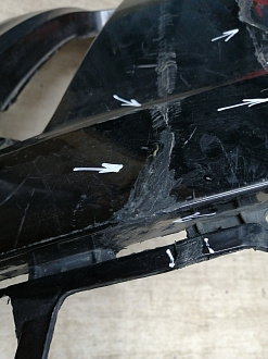 AA045532; Бампер передний; под паркт.; под омыват. (4L0 807 437 H) для Audi Q7 I рест. (2010-2015)/БУ; Оригинал; Р2, Удовлетворительное; 