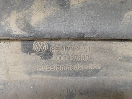 AA020179; Бампер задний; без паркт. (6RU807421) для Volkswagen Polo V Sedan (2010-2014)/БУ; Оригинал; Р0, Хорошее; (LA7W) Серебро
