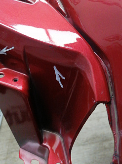 AA045833; Бампер передний; без паркт.; без омыват. (6400J025ZZ) для Mitsubishi ASX I рест.2 (2016- 2019)/БУ; Оригинал; Р1, Мелкий дефект; 