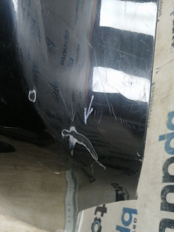 AA045905; Бампер задний; без паркт. (52159-12B30) для Toyota Corolla 150 рест. (2010-2013)/БУ; Оригинал; Р1, Мелкий дефект; 