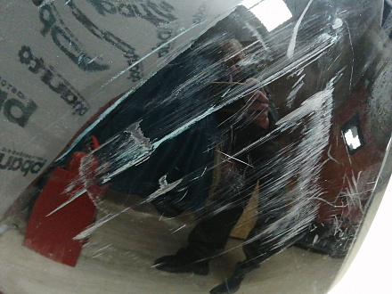 AA046120; Бампер задний; без паркт. (86611-4Y000) для Kia Rio III Sedan (2011- 2015)/БУ; Оригинал; Р1, Мелкий дефект; 