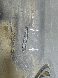 AA045609; Бампер задний; без паркт. (86611-4L000) для Hyundai/БУ; Оригинал; Р1, Мелкий дефект; 