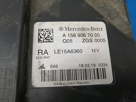 AA026599; Фара правая светодиодная (A1569067000) для Mercedes-Benz GLA-klasse рест. (X156) (2017-2020)/БУ; Оригинал; Р0, Хорошее; 