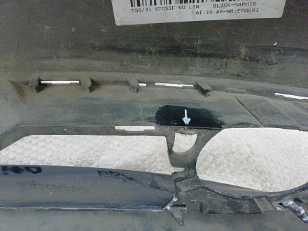 AA004071; Бампер передний, V-2.0, под накладку; под паркт.; под омыват. (51117279693) для BMW 3 серия F30 F31/БУ; Оригинал; Р0, Хорошее; (475) Черный перламутр {Black Sapfir}