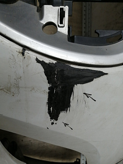 AA044864; Бампер передний; без паркт.; под омыват. (9674576177) для Peugeot 308 I рест. (2011-2015)/БУ; Оригинал; Р1, Мелкий дефект; 