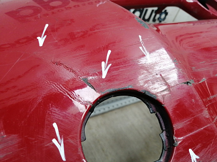 AA045678; Бампер передний; без паркт.; без омыват. (52119-02680) для Toyota Auris I (2007- 2010)/БУ; Оригинал; Р1, Мелкий дефект; 