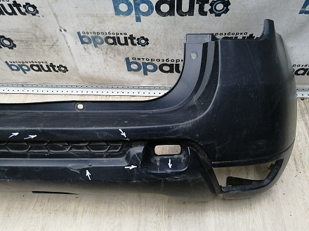 AA046561; Бампер задний; без паркт. (850225435R) для Renault Duster I рест. (2015-2021)/БУ; Оригинал; Р1, Мелкий дефект; 