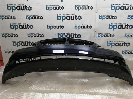 AA004123; Бампер передний, 4 отв. под датчики; под паркт.; под омыват. (51117200712) для BMW 5 серия F10 F11/БУ; Оригинал; Р0, Хорошее; (416) Темно-синий перламутр