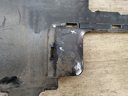 AA029960; Бампер задний, под накладку; под паркт. (85022-1LA0H) для Infiniti QX80 I рест. (2014-2017)/БУ; Оригинал; Р2, Удовлетворительное; 