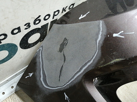 AA044980; Бампер передний; без паркт.; под омыват. (86511-2W000) для Hyundai Santa Fe III (2012 - 2015)/БУ; Оригинал; Р1, Мелкий дефект; 