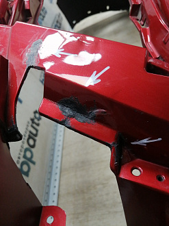 AA045833; Бампер передний; без паркт.; без омыват. (6400J025ZZ) для Mitsubishi ASX I рест.2 (2016- 2019)/БУ; Оригинал; Р1, Мелкий дефект; 