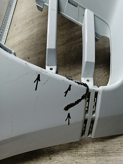 AA045877; Бампер передний; под паркт.; под омыват. (J8A2-17F003-GAW) для Land Rover Range Rover Velar L560 (2017 - 2023)/БУ; Оригинал; Р1, Мелкий дефект; 