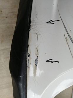 AA045474; Бампер передний, Sport-Style; без паркт.; под омыват. (5N0807221) для Volkswagen Tiguan I (2007- 2011)/БУ; Оригинал; Р1, Мелкий дефект; 