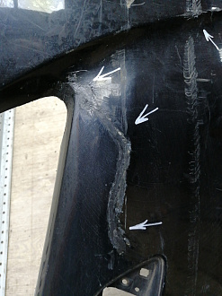 AA045532; Бампер передний; под паркт.; под омыват. (4L0 807 437 H) для Audi Q7 I рест. (2010-2015)/БУ; Оригинал; Р2, Удовлетворительное; 