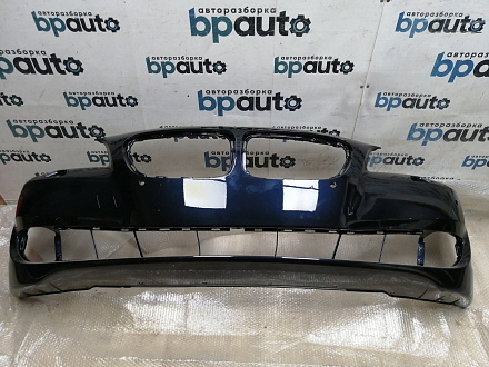 AA004123; Бампер передний, 4 отв. под датчики; под паркт.; под омыват. (51117200712) для BMW 5 серия F10 F11/БУ; Оригинал; Р0, Хорошее; (416) Темно-синий перламутр