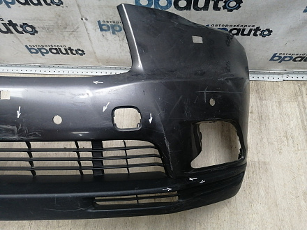 AA045950; Бампер передний; под паркт.; под омыват. (52119-0E220) для Toyota Highlander III (2014 — 2016)/БУ; Оригинал; Р1, Мелкий дефект; 