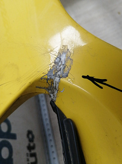 AA046278; Бампер передний; без паркт.; без омыват. (9687534777) для Citroen DS3 (2010-2014)/БУ; Оригинал; Р1, Мелкий дефект; 