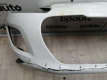 AA045944; Бампер передний; без паркт.; без омыват. (9674576177) для Peugeot 308 I рест. (2011-2015)/БУ; Оригинал; Р2, Удовлетворительное; 