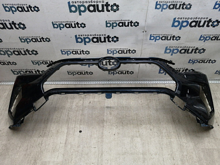 BA000258; Бампер передний; без паркт.; под омыват. (52119-0R280) для Toyota Rav4 50 (2019 -2025)/БУ; Оригинал; Р1, Мелкий дефект; 