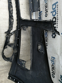 AA045532; Бампер передний; под паркт.; под омыват. (4L0 807 437 H) для Audi Q7 I рест. (2010-2015)/БУ; Оригинал; Р2, Удовлетворительное; 