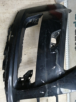AA045532; Бампер передний; под паркт.; под омыват. (4L0 807 437 H) для Audi Q7 I рест. (2010-2015)/БУ; Оригинал; Р2, Удовлетворительное; 