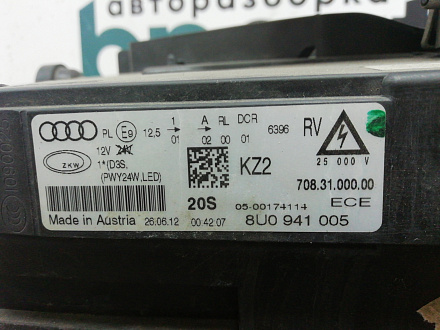 AA009414; Фара левая, ксенон, светодиодная (8U0 941 005) для Audi Q3 I (2011-2014)/БУ; Оригинал; Р1, Мелкий дефект; 