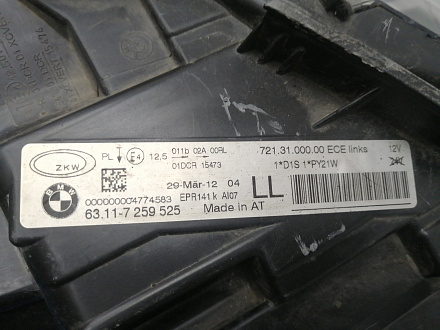 AA025374; Фара левая ксенон (63117259525) для BMW 3 серия F30 F31/БУ; Оригинал; Р1, Мелкий дефект; 