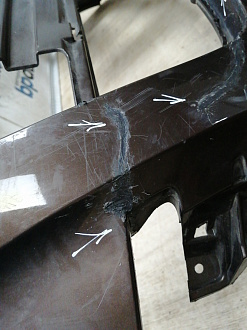 AA045535; Бампер передний; под паркт.; под омыват. (4L0 807 437 H) для Audi Q7 I рест. (2010-2015)/БУ; Оригинал; Р2, Удовлетворительное; 